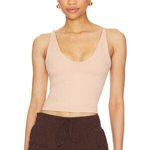 Intimately Free People Women XS/S Tan‎ Strappy V-Neck Seamless Cami Tank Top